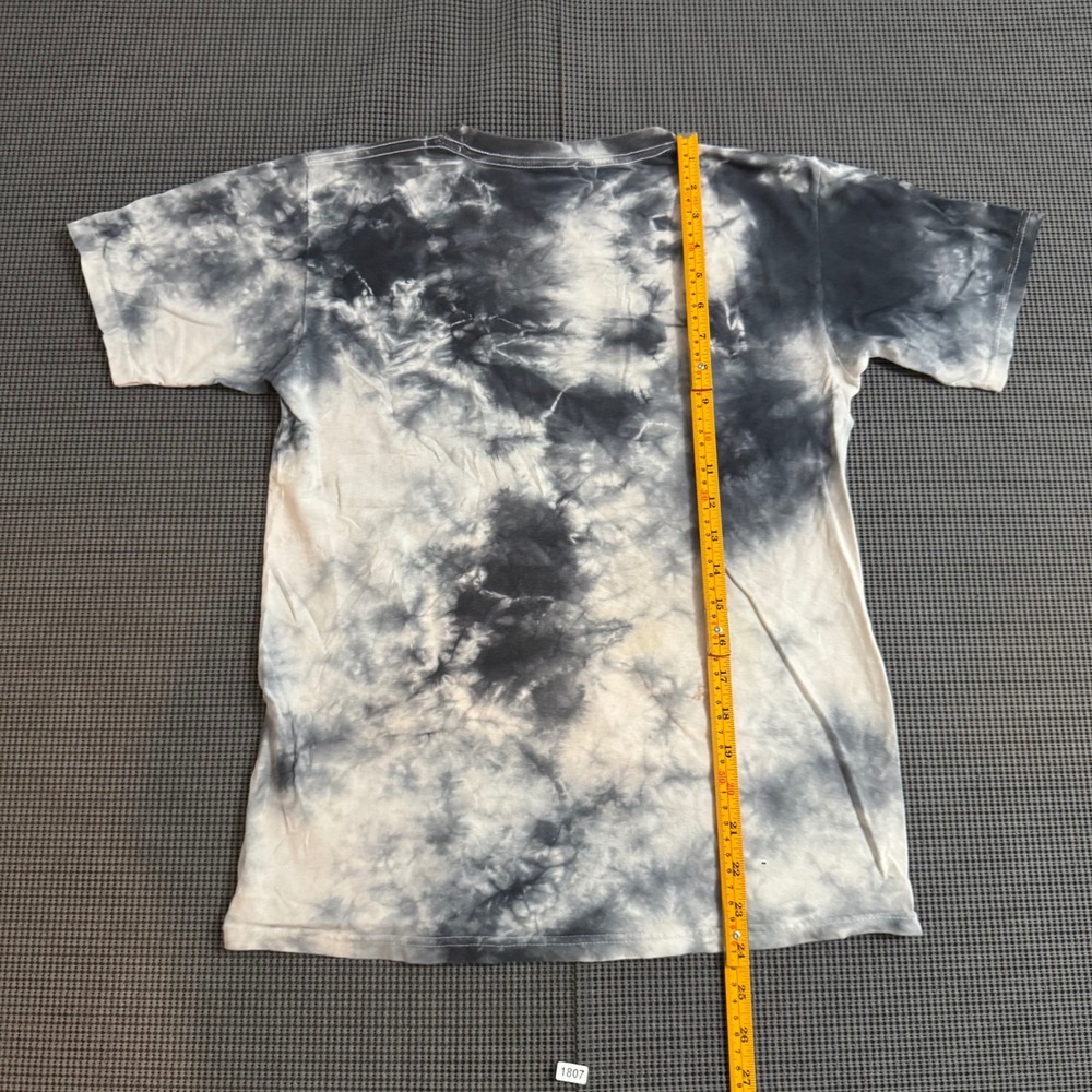 AC/DC Back In Black Tie Dye Graphic T-Shirt Black White Rock Band Tee Small - Picture 5 of 6